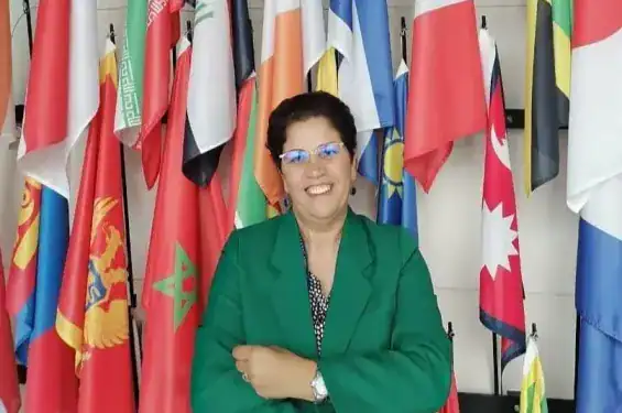 Khadija Bendam est la première femme au monde à présider le Conseil international des associations nucléaires. 1 خديجة بندام أول امرأة في العالم تترأس المجلس الدولي للجمعيات النووية