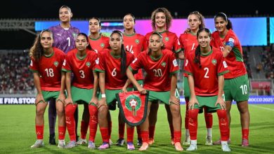 لعبات منتخب المغرب لكرة القدم النسائية على ملعب دولي.