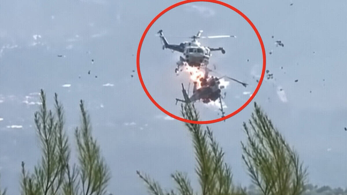 Catastrophe aérienne au cœur de l'enfer grec… Collision entre deux hélicoptères de pompiers et des incendies ravagent des milliers d'hectares 1 كارثة جوية وسط جحيم اليونان.. اصطدام مروحيتي إطفاء والحرائق تلتهم آلاف الهكتارات