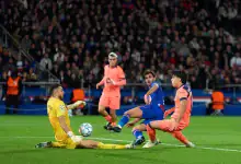 Les joueurs du Paris Saint-Germain célèbrent un but marqué face à Barcelone en Ligue des champions au Parc des Princes