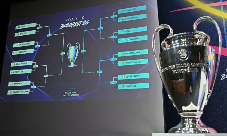 قرعة دوري الأبطال: ريال × سيتي وباريس × تشيلسي في ثمن النهائي