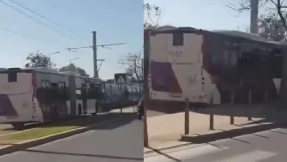 Bus sur la voie du tramway Le tramway de Rabat-Salé clarifie le contexte de la vidéo 1 حافلة فوق سكة الترام.. ترامواي الرباط–سلا يوضح خلفيات الفيديو المتداول