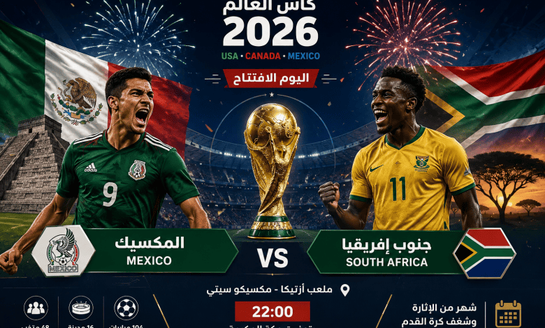 ‏كأس العالم 2026 ينطلق الليلة بقمة افتتاحية بين المكسيك وجنوب إفريقيا