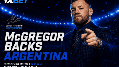 كونور مكجريجور يراهن بمبلغ 100,000 دولار على نتيجة نهائي كأس العالم عبر موقع 1xBet