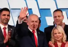 Benjamin Netanyahu et Gadi Eizenkot dans le cadre du suivi des résultats des élections israéliennes