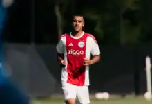Abdallah Wazzan, joueur marocain de l'Ajax d'Amsterdam, lors d'un match