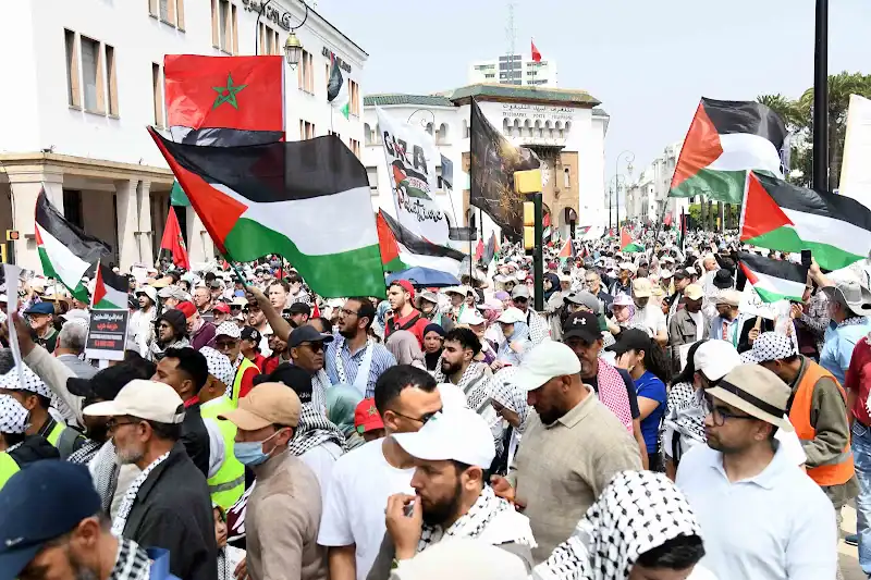 وقفات تضامنية مع فلسطين في مدن مغربية بذكرى طوفان الأقصى 1 وقفات تضامنية مع فلسطين في مدن مغربية بذكرى طوفان الأقصى