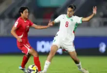 Les joueuses de l'équipe nationale marocaine féminine des moins de 17 ans lors du match contre la Corée du Nord au complexe